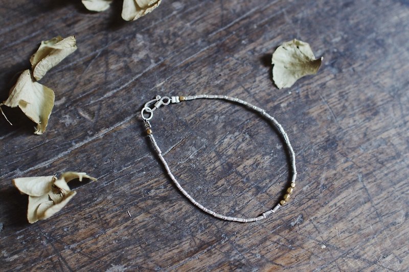 OMAKE sterling silver string brass single ring bracelet - Bracelets - Sterling Silver Silver