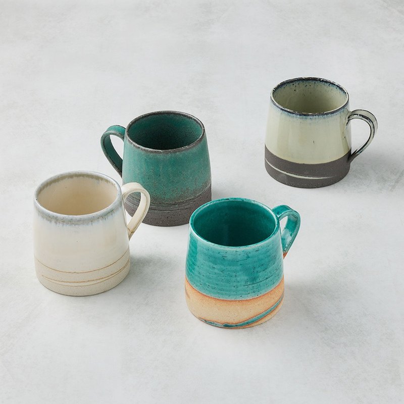 Minoyaki - Forest Mug - Optional Cup Set (2 Pieces) - 410 ml - Cups - Porcelain Multicolor