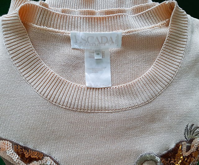 ESCADA ヴィンテージセーター 刺繍スネークスパンコールジャンパー