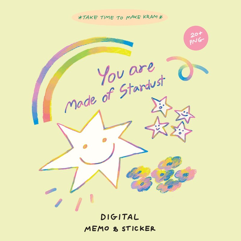 Digital Memo and Sticker You are made of stardust - 電腦手機桌布/貼圖/App 圖示 - 其他材質 多色
