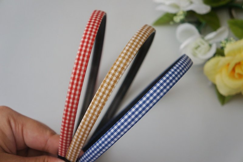 C-Super comfortable headband/hair tie-headband, hair tie, bow-like plaid pattern - Headbands - Other Materials Multicolor