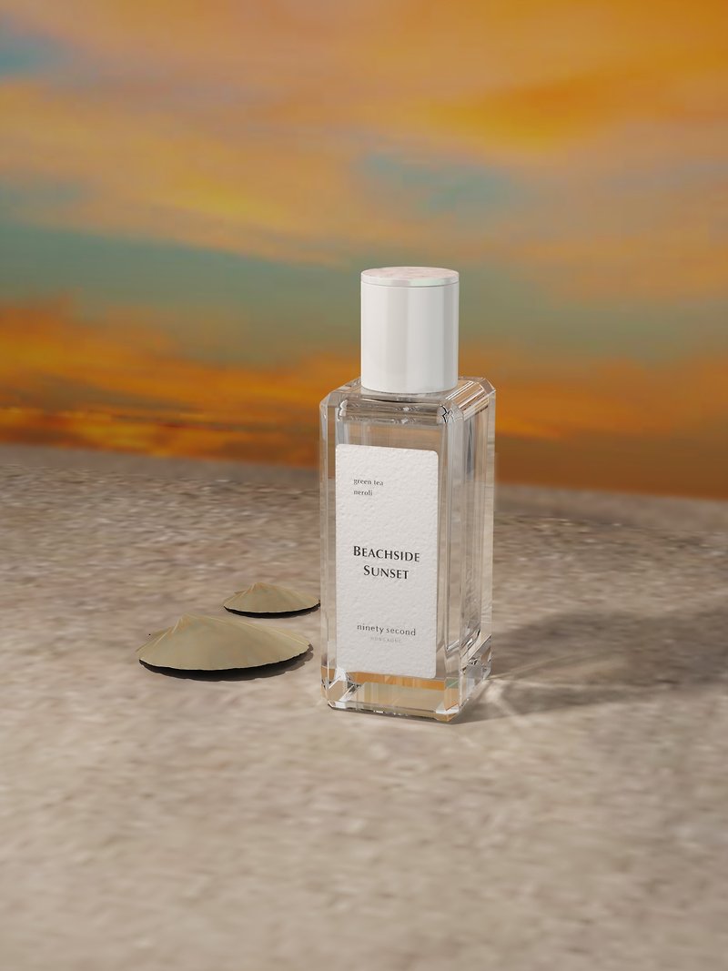 【Engraving Available】BEACHSIDE SUNSET | Green Tea & Neroli Perfume - Perfumes & Balms - Other Materials White