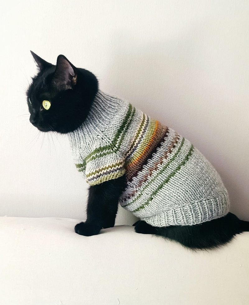 Sphynx sweater Striped cat jumper Kitten sweater Small dog sweater Cat