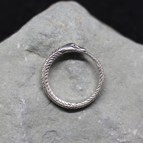 SEMIOTICAworkshop Ouroboros Snake eating Tale silver jewelry Ring. Symbol snake ring. Any size