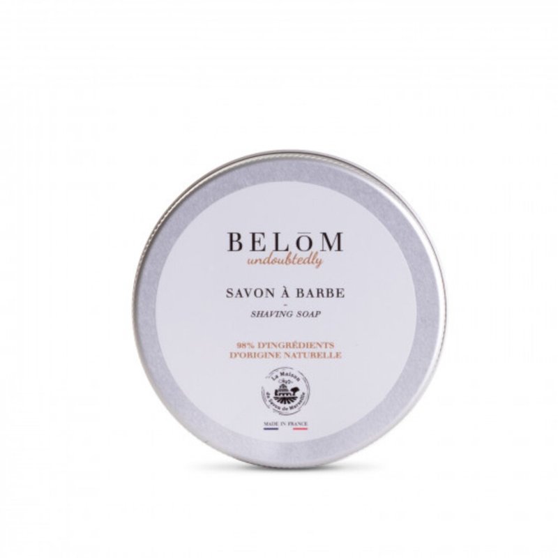 French Marseille Soap House BELŌM Textured Gentleman's Classic Shave Soap 150g - สกินแคร์ผู้ชาย - วัสดุอื่นๆ สีเทา