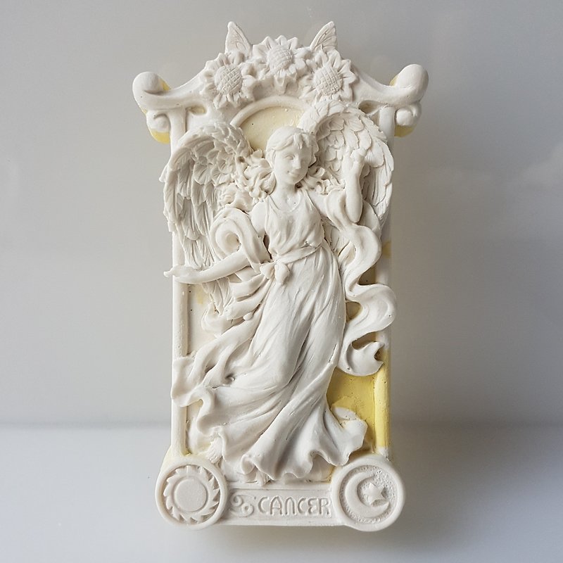 Aroma Stone wall plaque - Zodiac Angel Cancer - Fragrances - Other Materials Yellow