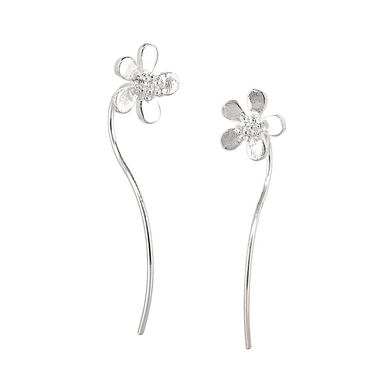 Flower Earrings, Anemone Earrings, 925 Sterling Silver Earrings - ต่างหู - เงินแท้ สีเงิน
