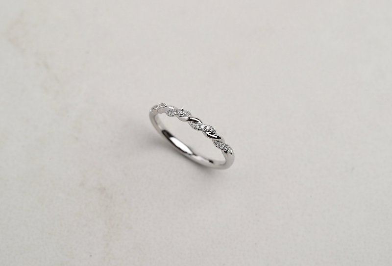 Twist small diamond wire ring 14k - General Rings - Precious Metals Silver