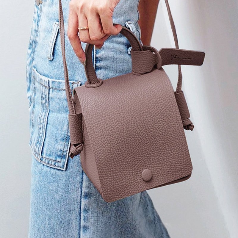 Semi triangle crossbody bag, minimal bag - Handbags & Totes - Faux Leather 