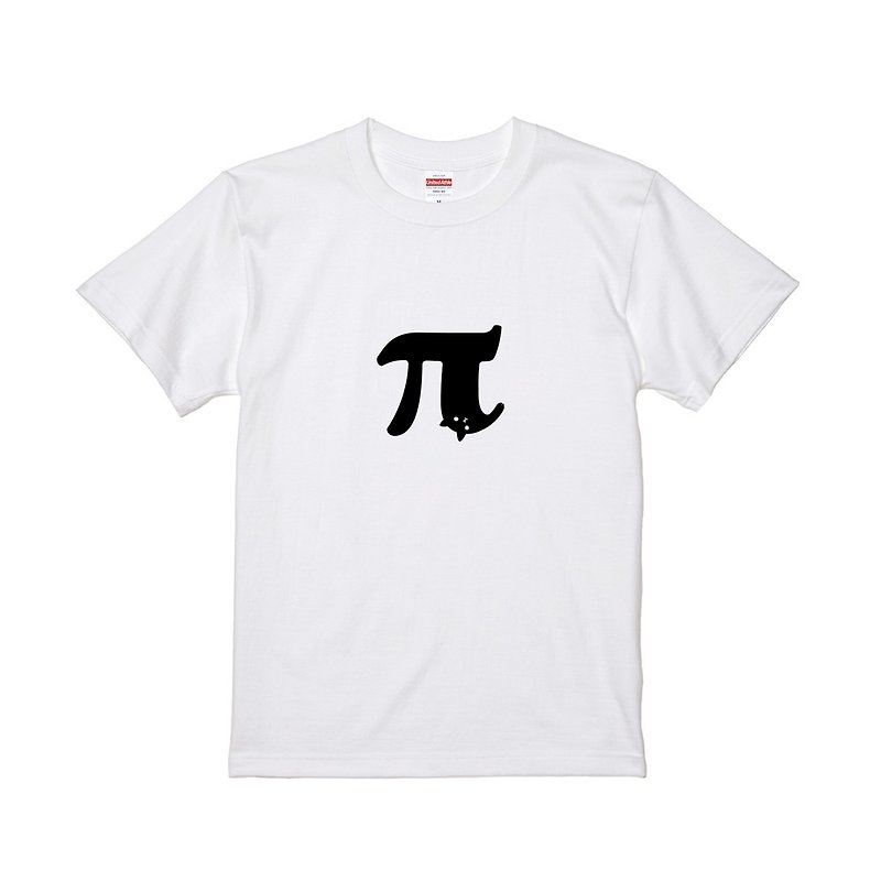 Cat in marks T-shirt – Pi - อื่นๆ - ผ้าฝ้าย/ผ้าลินิน ขาว