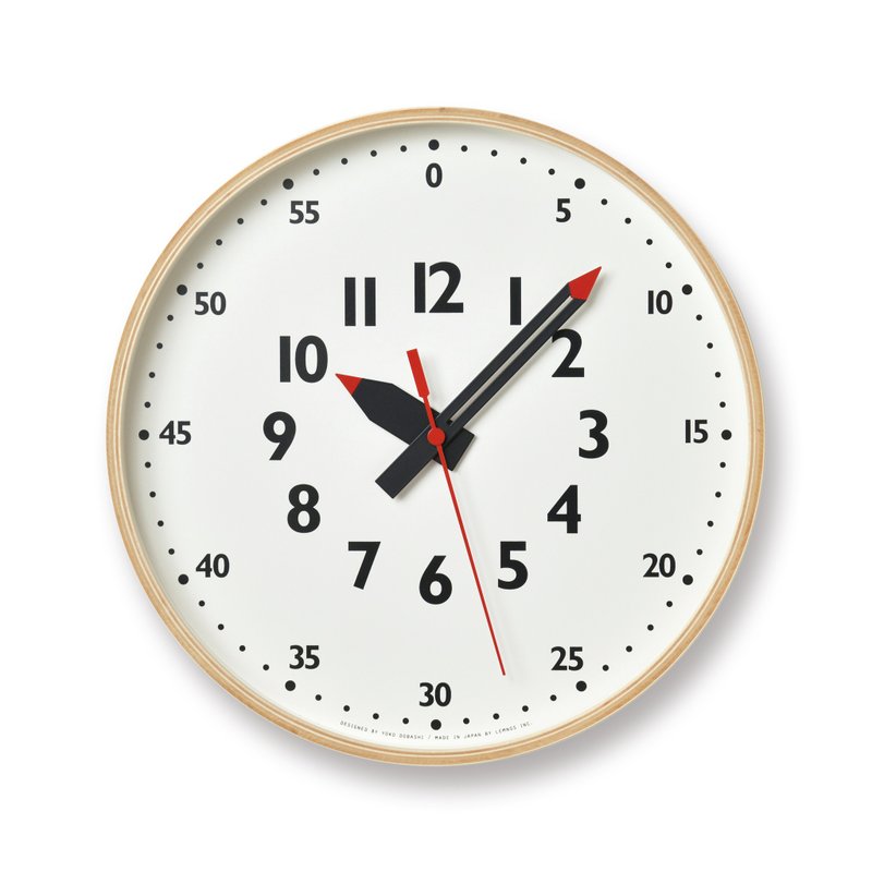 Lemnos Fun Pun M Clock - นาฬิกา - ไม้ สีกากี