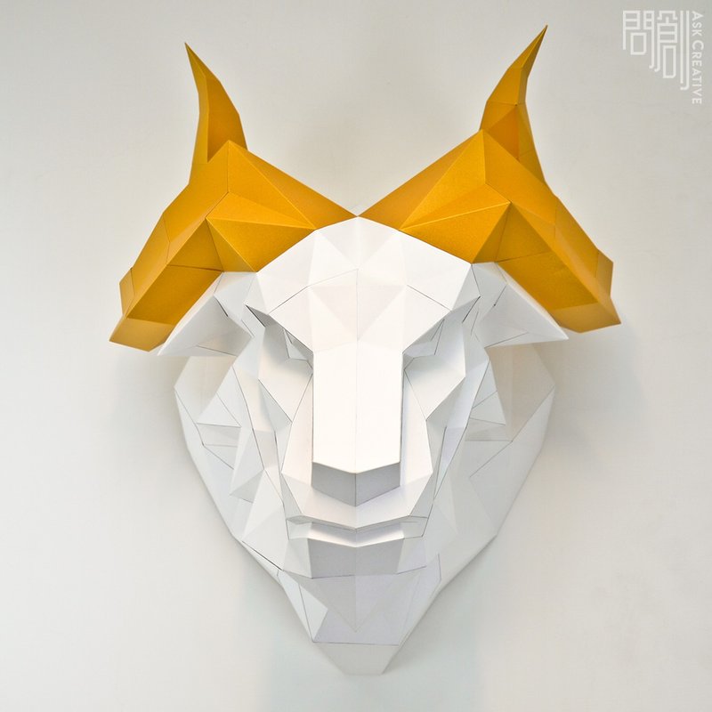 問創DIY手作3D紙模型 -牛魔王壁飾 - 擺飾/家飾品 - 紙 橘色