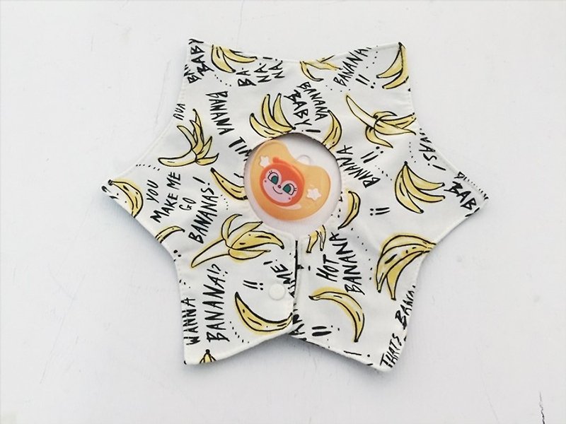 hairmo personality star banana handmade baby bib/saliva towel - Bibs - Cotton & Hemp Black