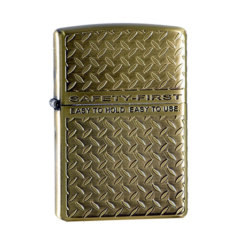[Officially authorized by ZIPPO] Slogan-Safety first (gold) windproof lighter ZA-5-13A - อื่นๆ - ทองแดงทองเหลือง 