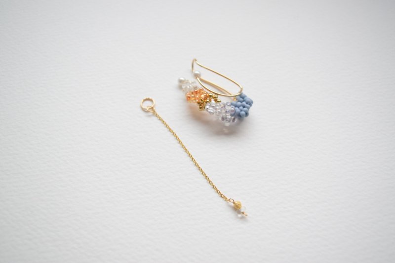 14K gold filled earcuff【one ear】 - กระดุมข้อมือ - หิน สีเขียว