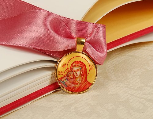 WhiteNight Unique icon pendant Virgin Mary Orthodox Christian Christmas Gift Wrapping