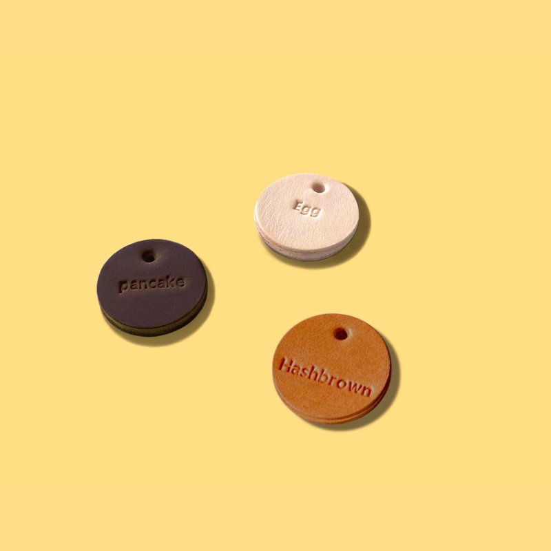 寵物刻字身份牌貓咪貓防丟牌真皮寵物定制牌 Leather Pet Tag - 項圈/牽繩 - 人造皮革 咖啡色