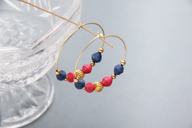 Colorful ball hoop earrings (multicolor optional) - Earrings & Clip-ons - Paper Multicolor