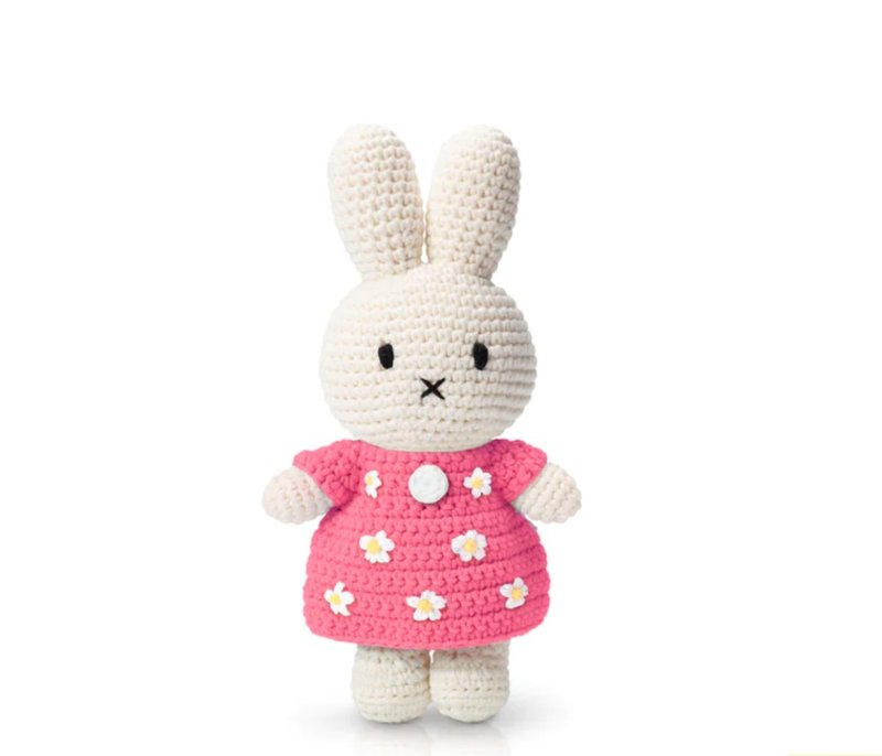 Miffy米飛兒粉紅色花裙 - 寶寶/兒童玩具/玩偶 - 棉．麻 多色