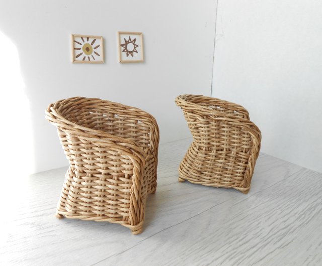 Wicker cheap dollhouse furniture