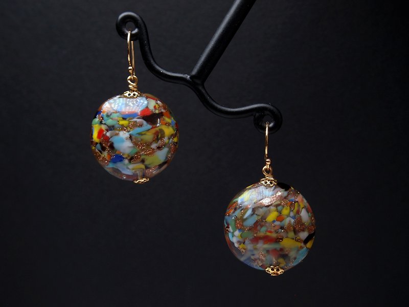 Murano Glass Beads Earring #GE0447 - Earrings & Clip-ons - Glass Multicolor