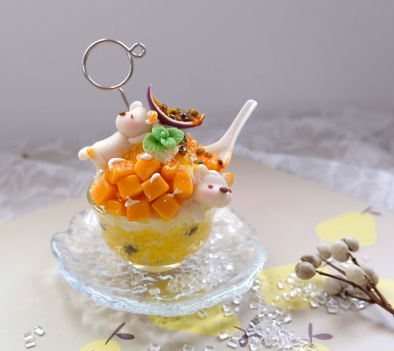 Summer Bear Mango Shaved ice Ice Handmade Clay Material Package Online Experience Activity DIY - Other - Clay 