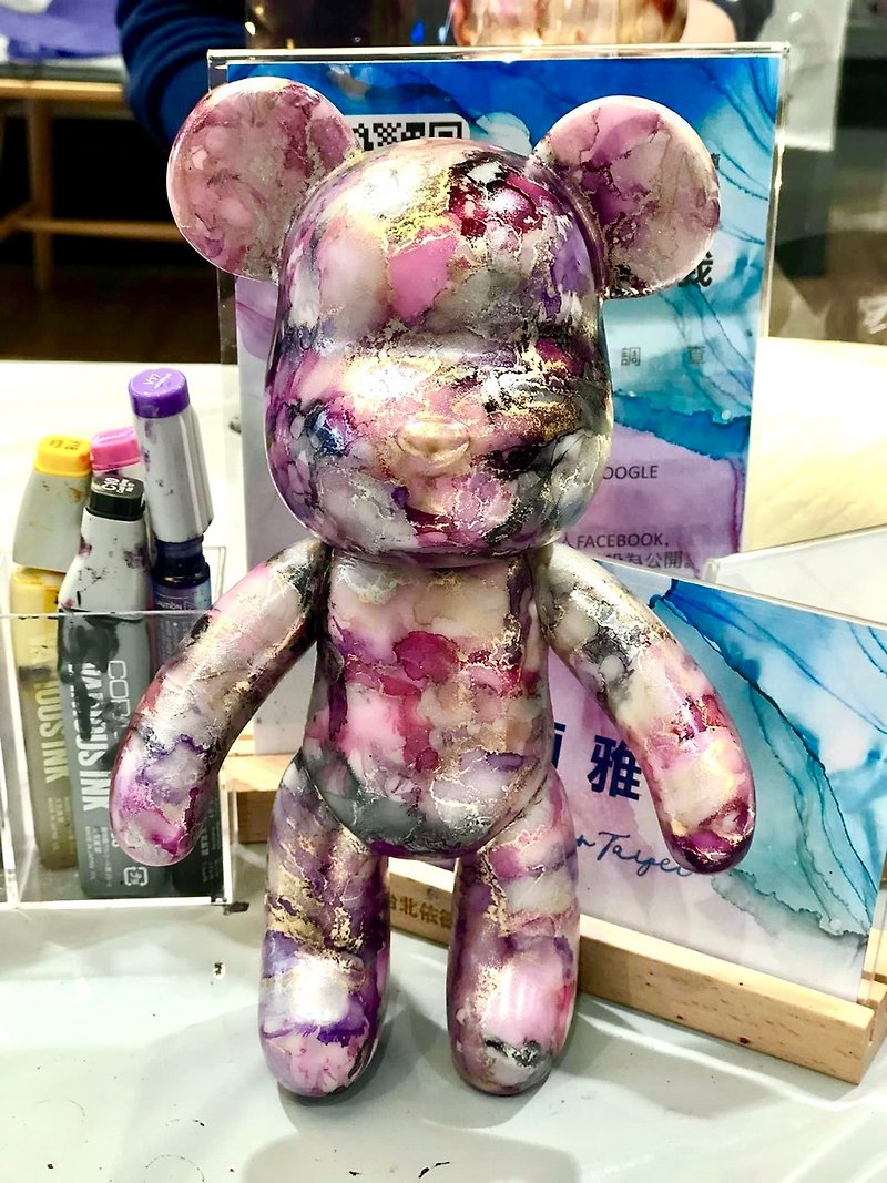 [Taiwan Exclusive] Alcohol Ink [Fluid Bear] [Experience Course] Parent-child Special Class for Couples - Illustration, Painting & Calligraphy - Other Materials 