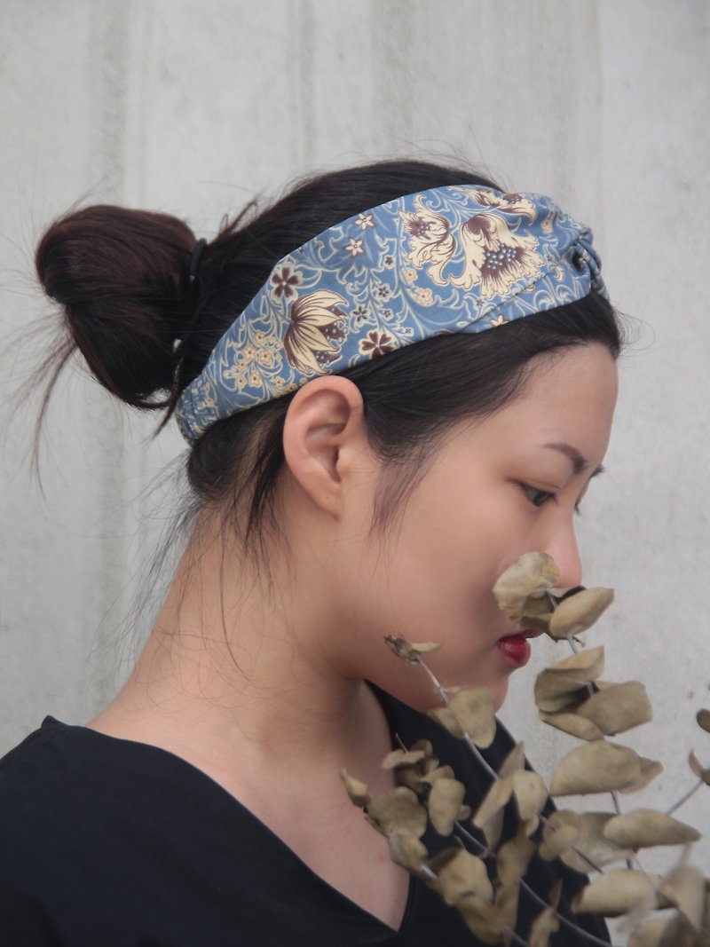 Lanlian brought back Japanese cotton fabric handmade cross elastic headband from Japan - Headbands - Cotton & Hemp Multicolor