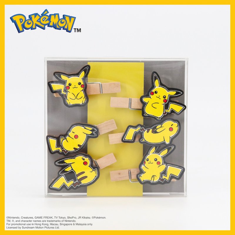 Pokémon小木夾 - Pikachu - 擺飾/家飾品 - 木頭 黑色
