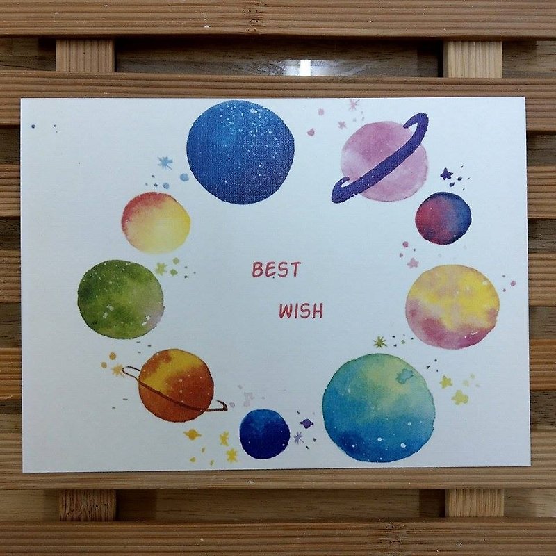 Colorful Christmas planet card - การ์ด/โปสการ์ด - กระดาษ 