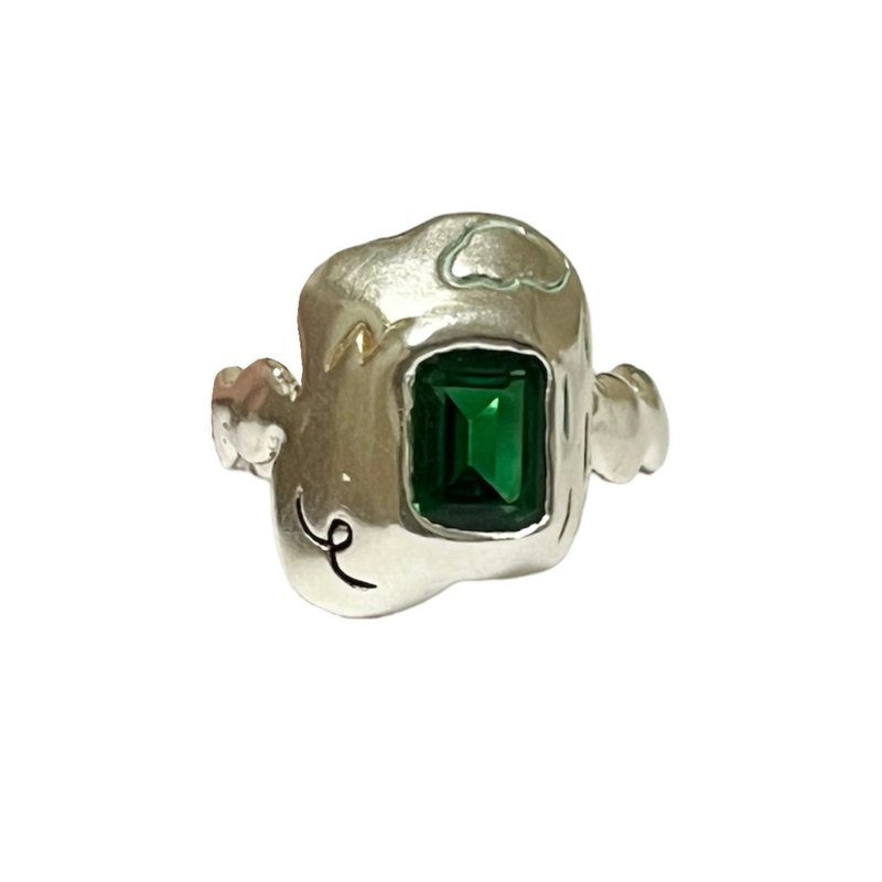 lucky pebble ring - 戒指 - 銀 銀色