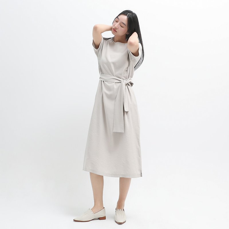 [Classic Original]Dust_Dust Change Strap Dress_CLD004_Light Gray - One Piece Dresses - Polyester Gray