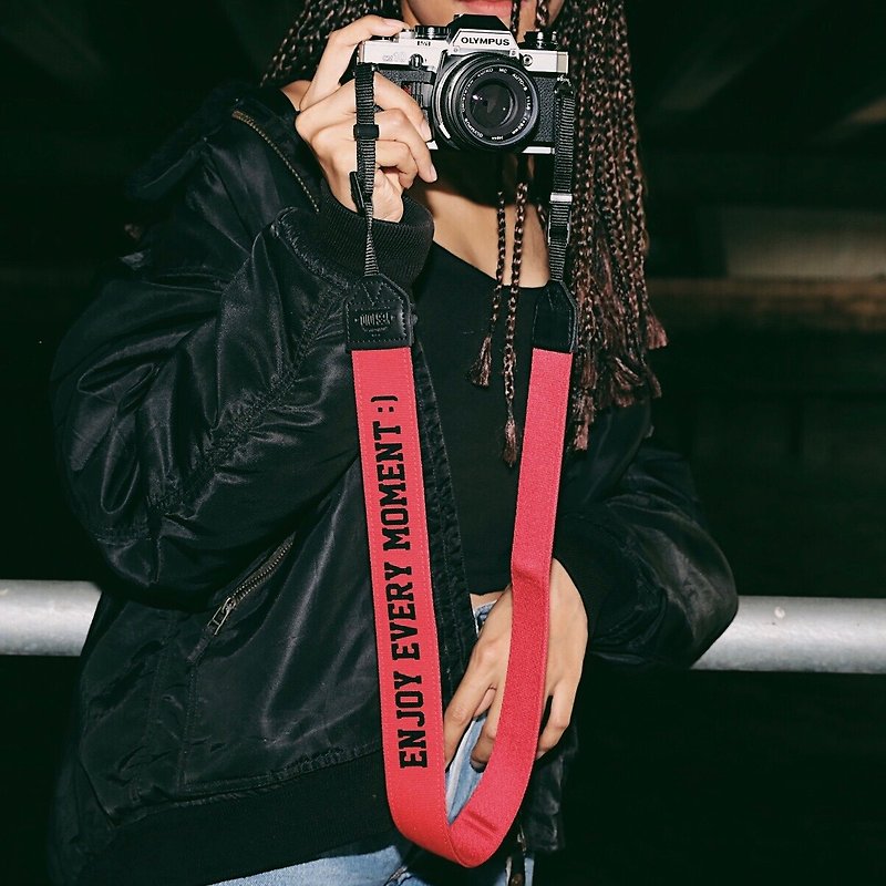 CAMERA STRAP : Personalize name (RED) LARGE SIZE / YESIDID - Camera Straps & Stands - Other Materials Red