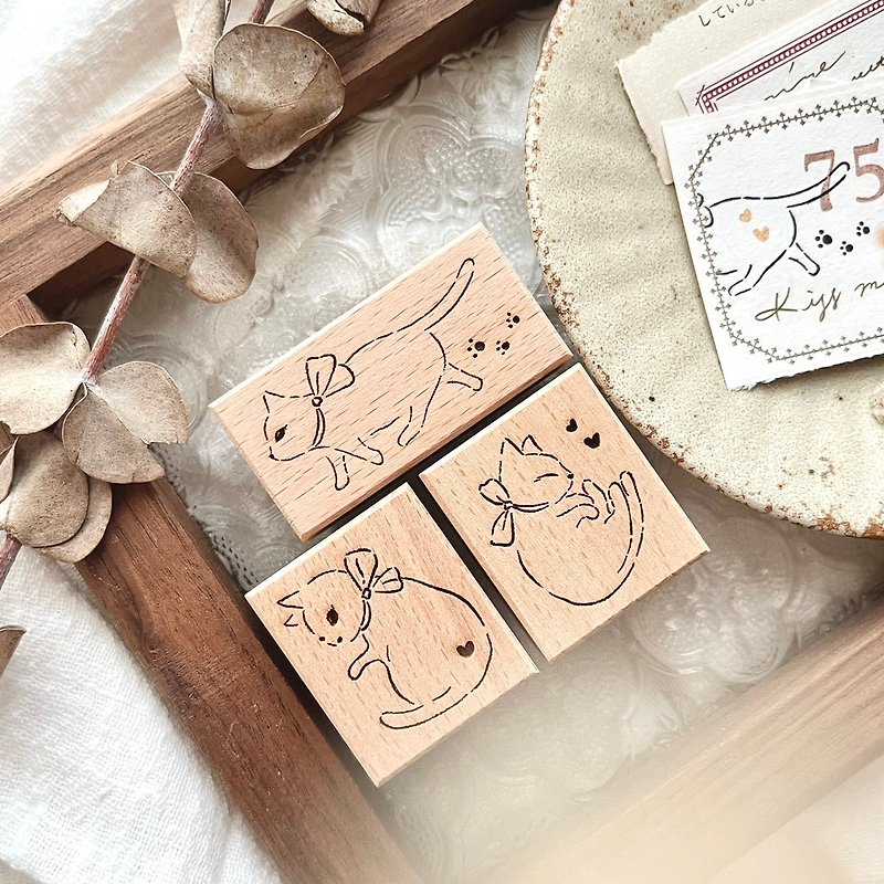 Milky Cat Stamp Set ( 3 style in ) - Stamps & Stamp Pads - Wood 