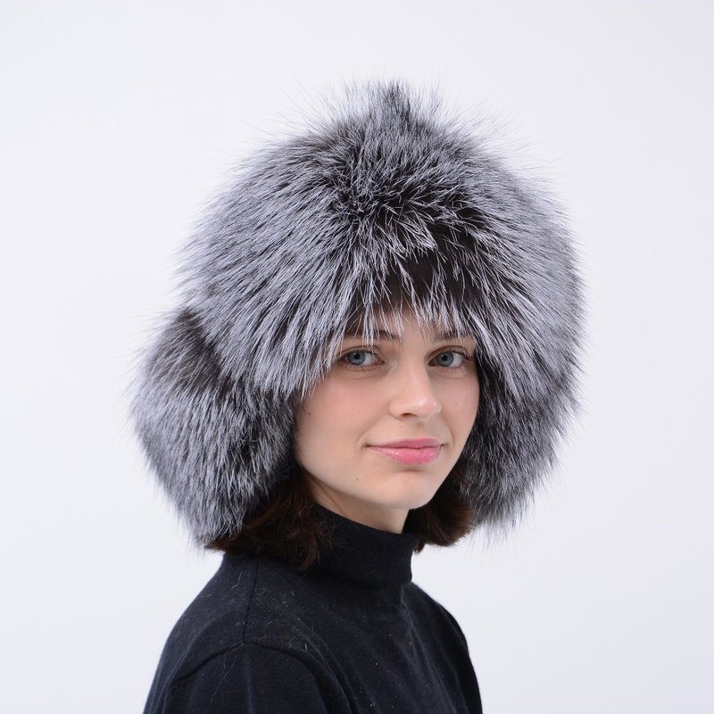 Fox Fur Hat Winter Real Fur Hat Ushanka Hat Trapper Hat Russian Fur Hat Aviator - หมวก - ขนแกะ สีนำ้ตาล