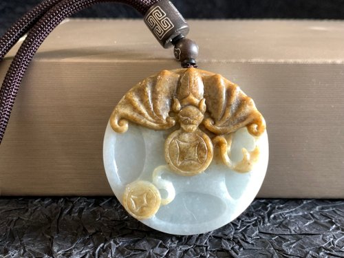 淳玉晶品坊 快速出貨 天然A貨緬甸玉翡翠 福到眼前 車吊飾 手把件 吊飾 大玉
