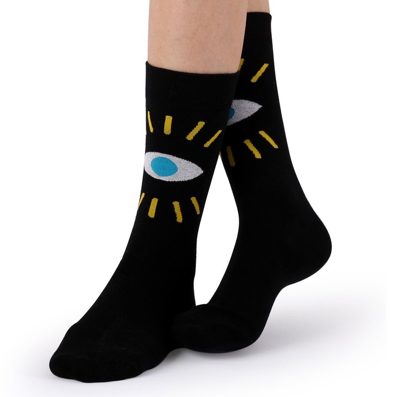 Viken Plan cotton socks men and women socks four seasons universal VP socks personality fashion color eyes - ถุงเท้า - ผ้าฝ้าย/ผ้าลินิน 