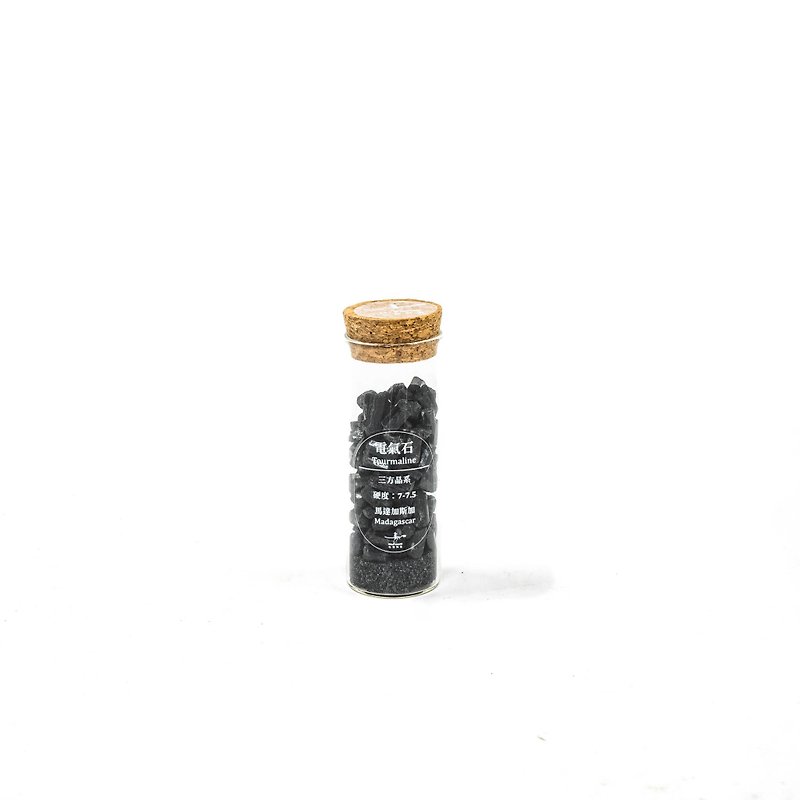 Test tube glass bottle series-tourmaline crystal column - ของวางตกแต่ง - วัสดุอื่นๆ สีดำ