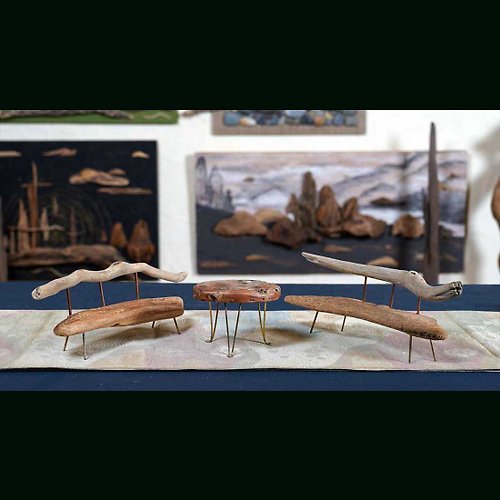 driftwoodartdesign 可愛い ミニチュア 椅子 ミニチュア テーブル ミニチュアセット miniature furniture #3-1