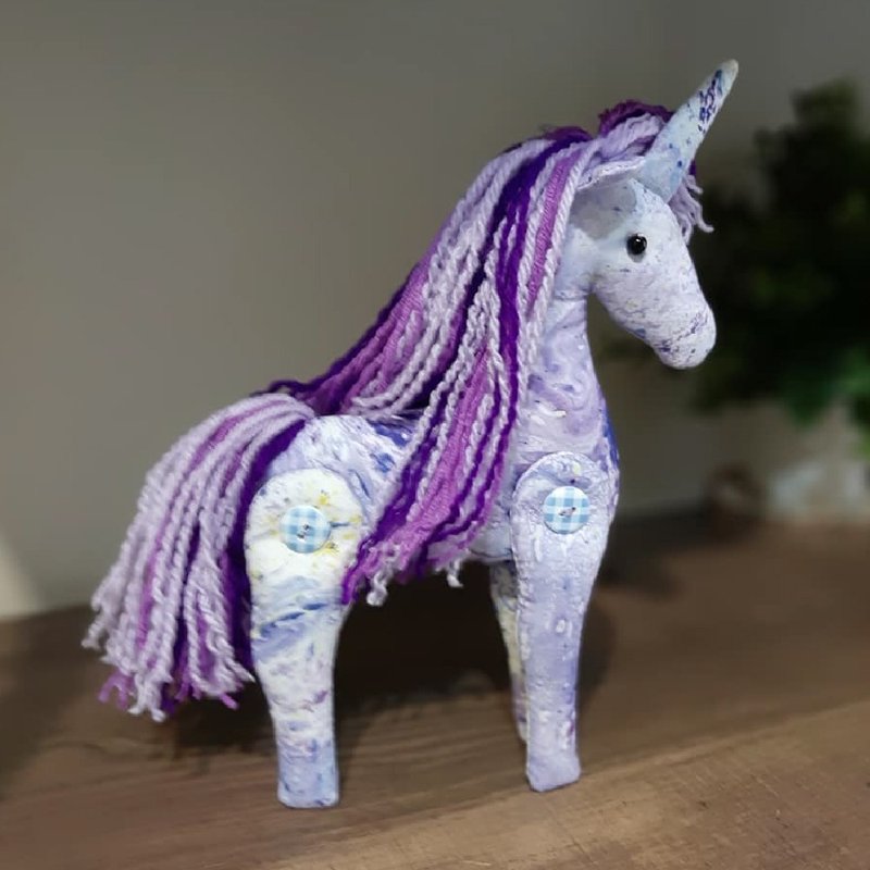 Rainbow unicorn - Stuffed Dolls & Figurines - Cotton & Hemp Purple