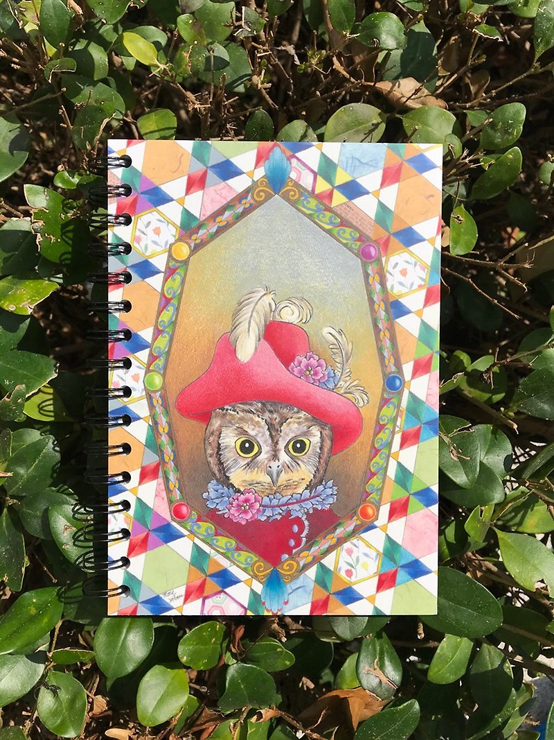 A5 Coil Notebook-Yellow-billed Horned Owl Butler - สมุดบันทึก/สมุดปฏิทิน - กระดาษ สีแดง