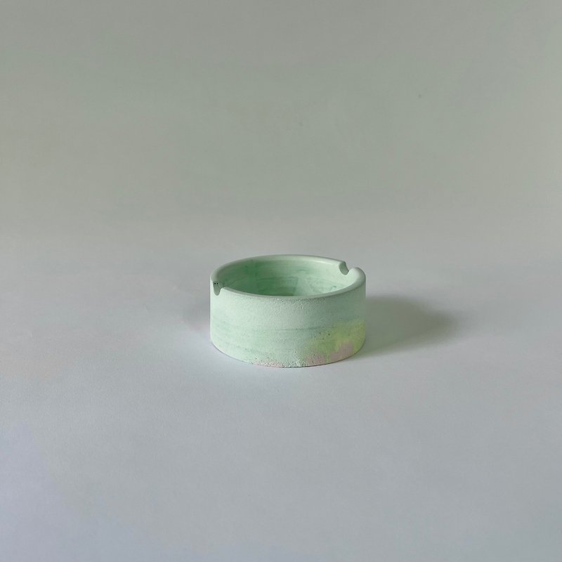 Cement landscape ashtray-003 - Items for Display - Cement Green