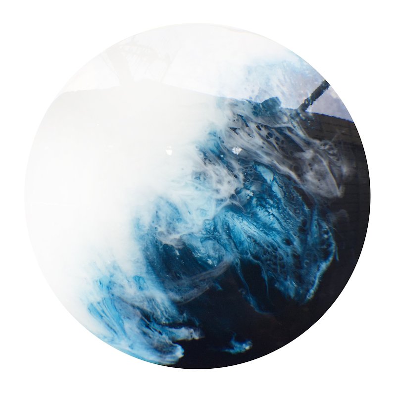【白藍深・月球體・手工掛牆裝飾】30cm 雙層設計 - 裝飾/擺設  - 塑膠 藍色