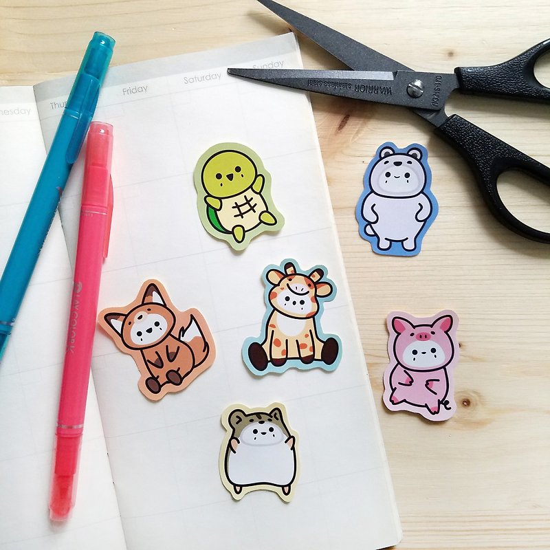 A ghost play animal stickers (B group) - Stickers - Paper 