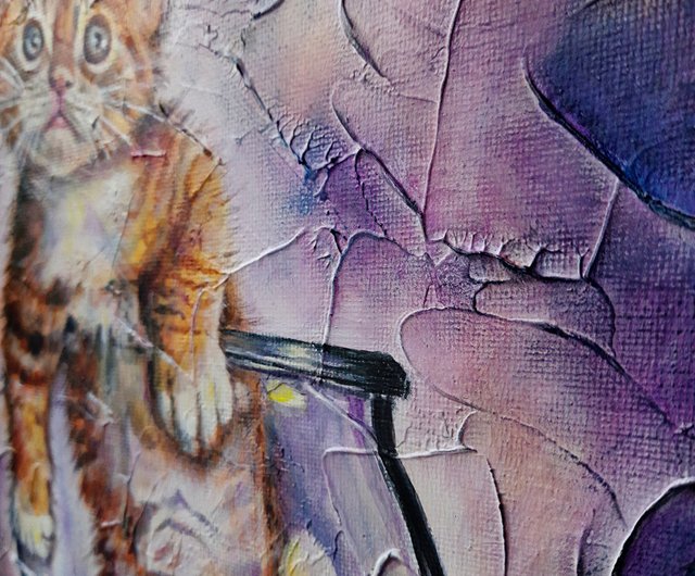 絵画。原画☆キャンバスF6【かわいい猫2匹とビールを飲みます】 7ed5bfcfe330238a0d614b017c2bc9