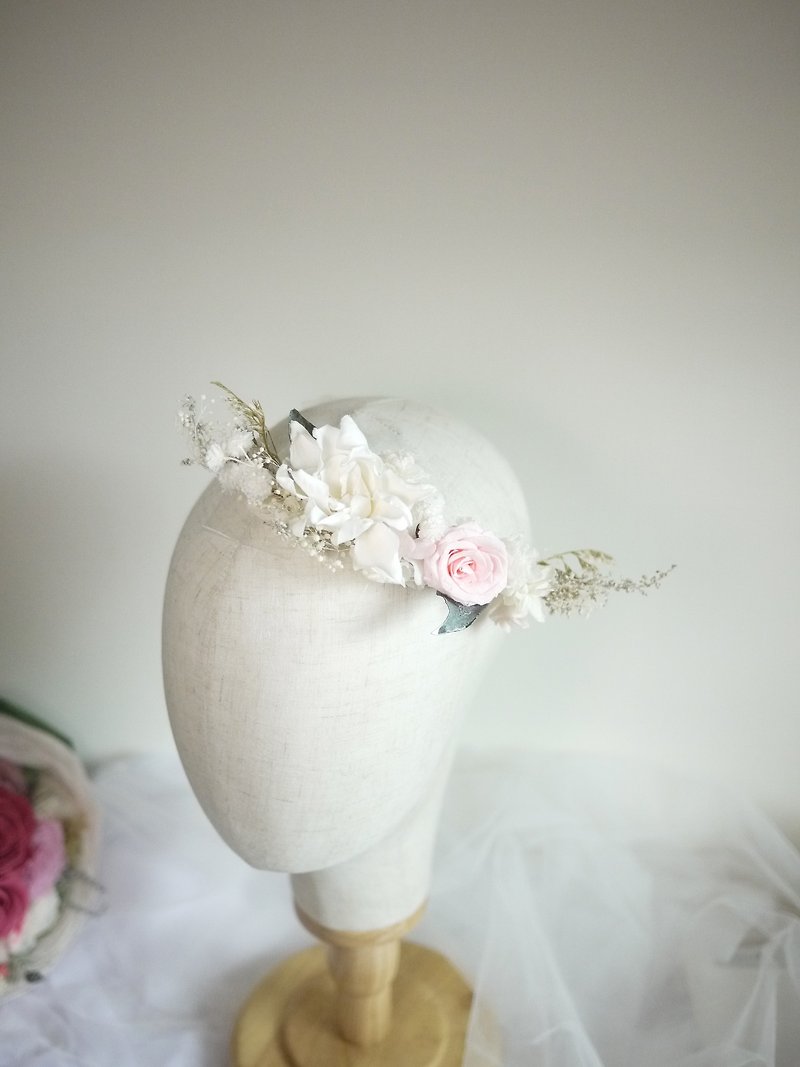 ♥ flower day ♥ bride corolla / not withered - เครื่องประดับผม - พืช/ดอกไม้ สึชมพู