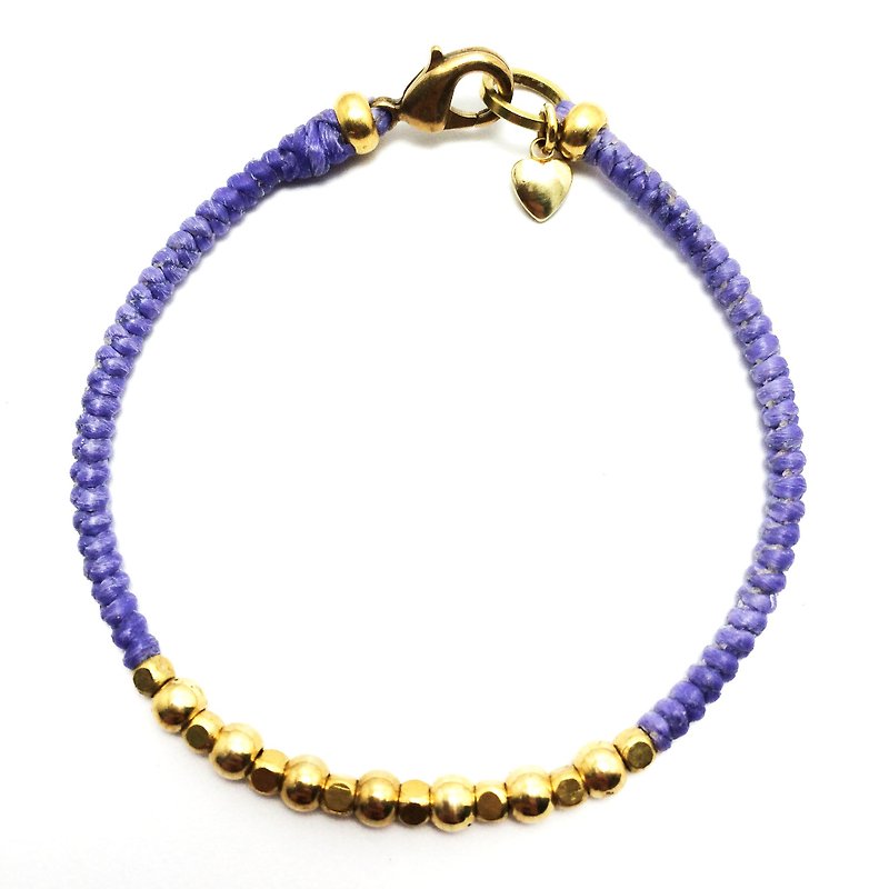 Purple hour light. ◆ Sugar Nok ◆ Simple series of Bronze wire bracelet Wax - สร้อยข้อมือ - โลหะ สีม่วง