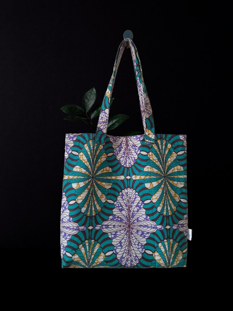 Handmade Summer  African Print Cotton Tote Bag Ankara - Handbags & Totes - Cotton & Hemp Green