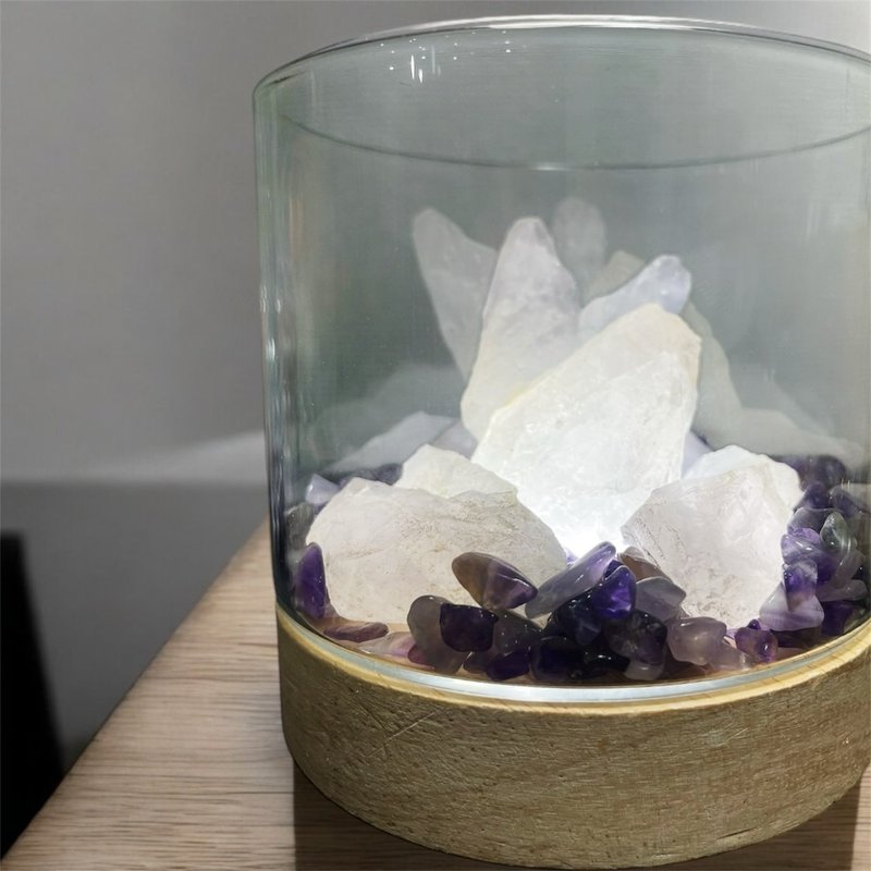 水晶 擴香燈 療癒小物 夜燈 招財小物 消磁擺件 辦公室 迷你 贈禮 - 香氛/精油/擴香 - 水晶 