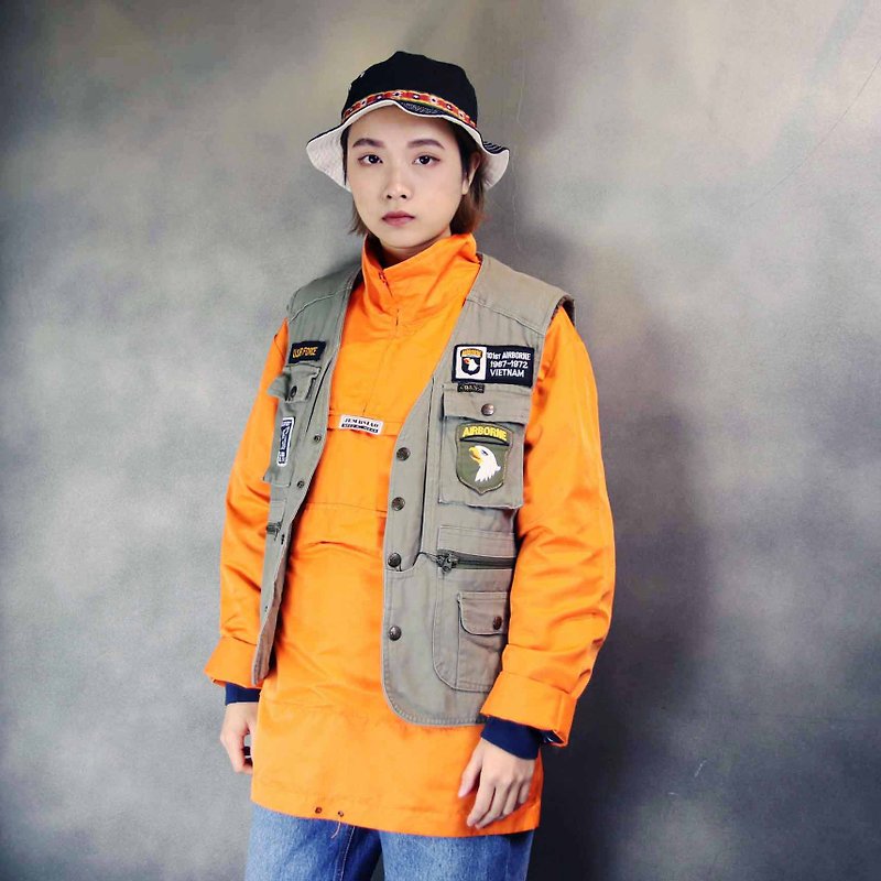 Tsubasa.Y ancient house A10 orange half pull windbreaker, pullover windbreaker outdoor - Women's Casual & Functional Jackets - Other Materials 